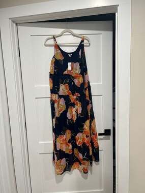 Maurices Floral Tiered Maxi Sundress in Navy